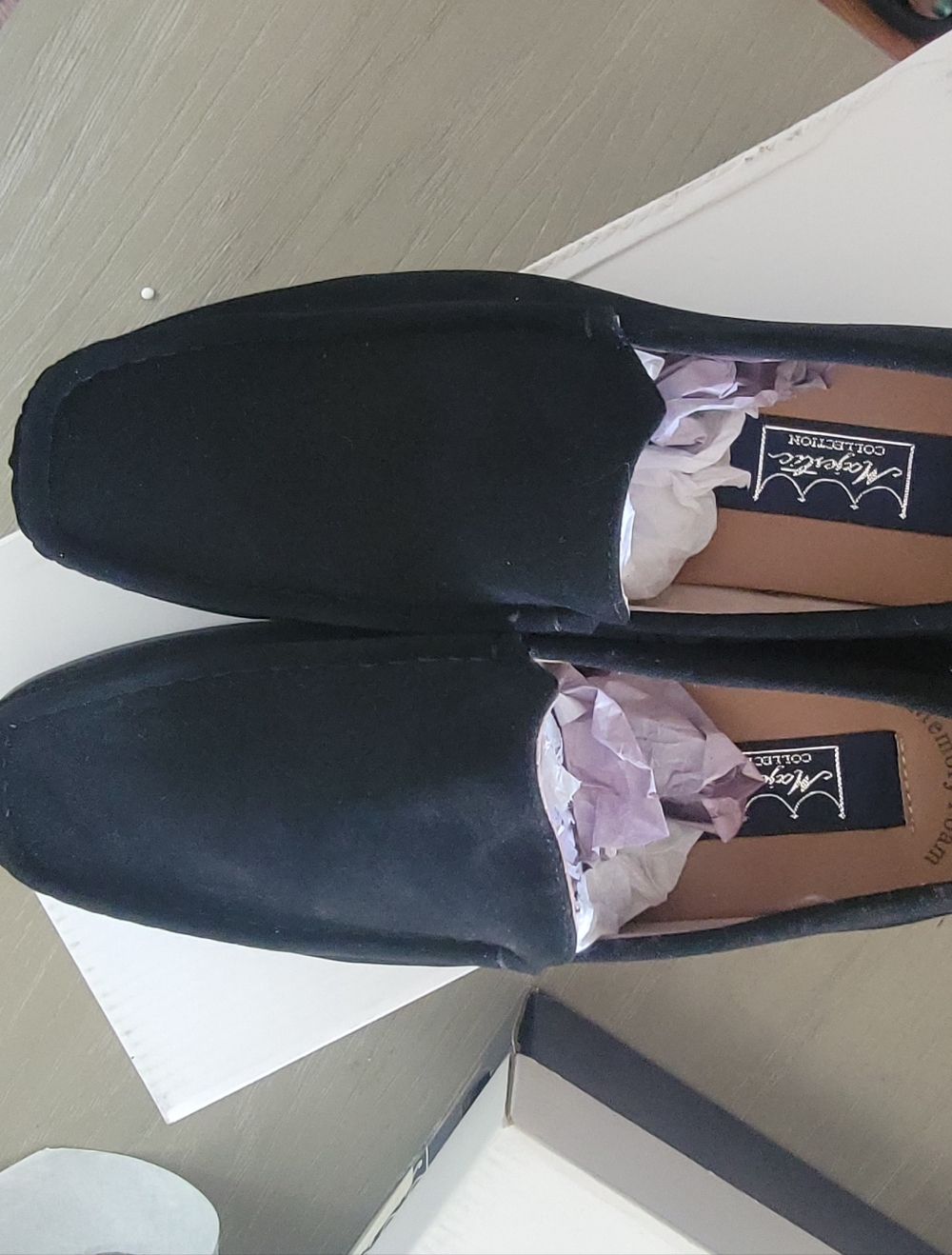 IC COLLECTION Men's Black Suede Slip-On Loafers